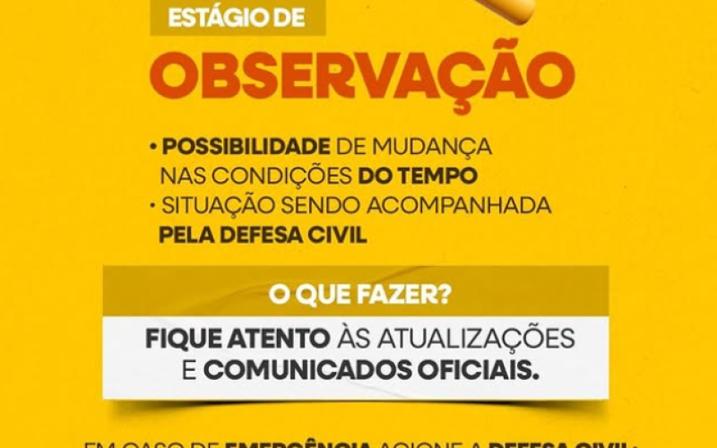 Cabo Frio entra em estado de observação por previsão de chuva nesta terça-feira (31)