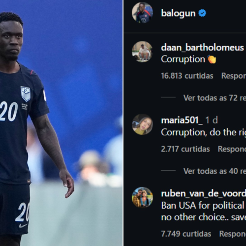 Perfil de Balogun é invadido por torcedores rivais com críticas por anulação de cartão após pedido de Trump: ‘Corrupção’
