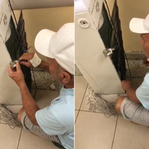 VÍDEO: paciente internado conserta bebedouro em hospital de Nova Friburgo; acompanhante critica condições: ‘É um açougue’