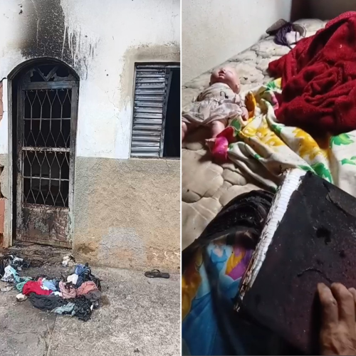 Casa pega fogo após celular ficar à noite na tomada em Natividade; homem é internado com queimaduras após salvar mulher e filha de 4 anos