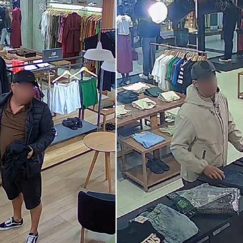 Vídeo: dupla furta casacos avaliados em R$ 7 mil em shopping de Cabo Frio