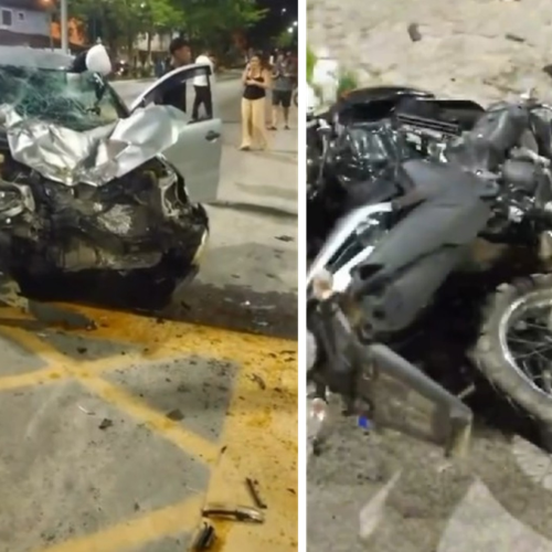 Irmãos de 19 e 24 anos morrem em acidente entre carro e moto na RJ-106, em Barra de São João