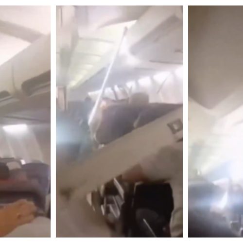 VÍDEO: Teto de cabine de avião cai durante voo no Irã