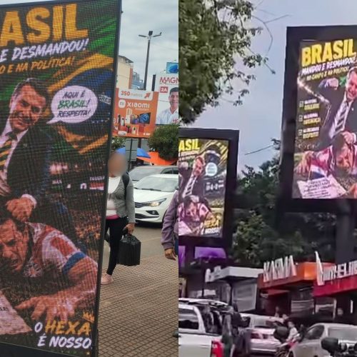 Após confusão causada por montagem de Bolsonaro agredindo jogador do Paraguai, 57 painéis publicitários na fronteira com o Brasil são desativados