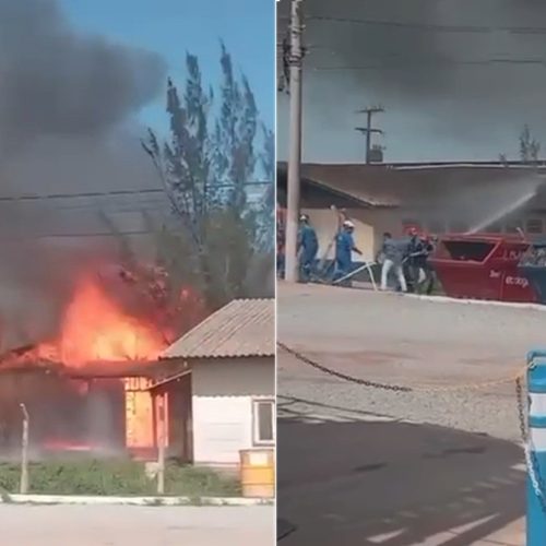 Incêndio atinge galpão no Porto do Açu, em São João da Barra