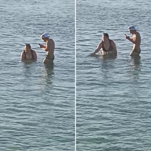 Mulher é flagrada segurando tartaruga marinha para tirar foto em praia de Cabo Frio