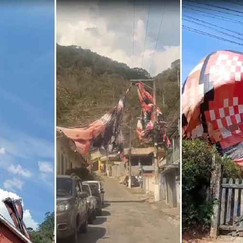 Queda de balão assusta moradores de Cascatinha, em Petrópolis; VÍDEOS