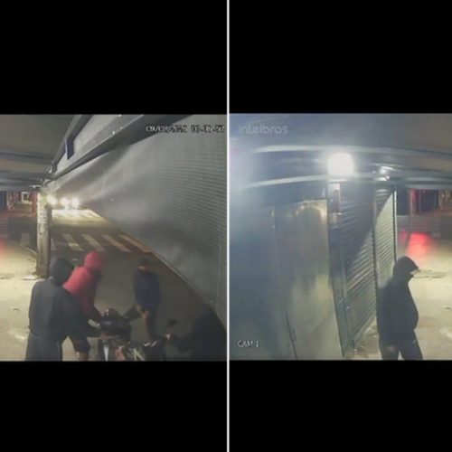 Câmera registra roubo de moto por três homens em Cabo Frio