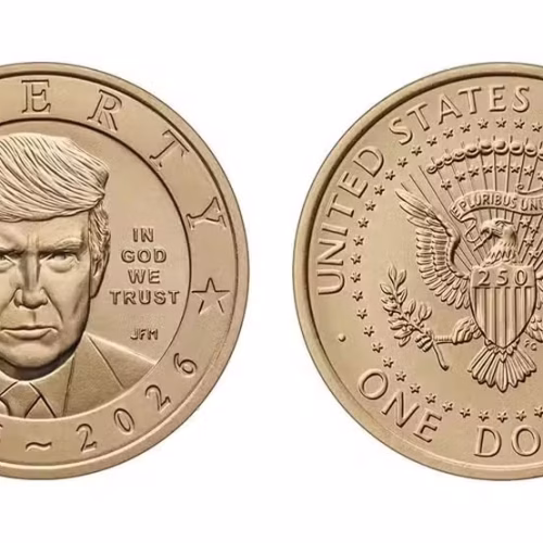 Moeda de US$ 1 com rosto de Trump começa a ser vendida nos EUA